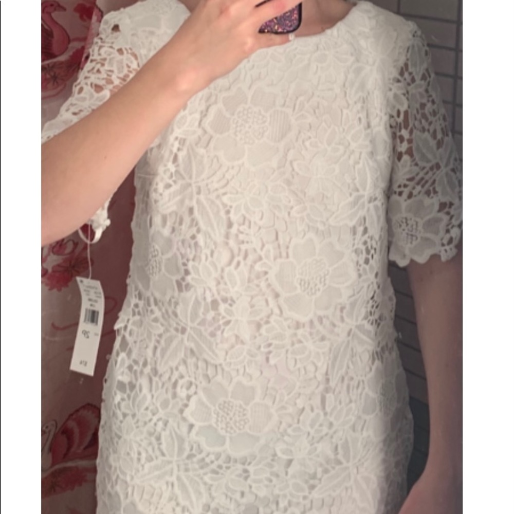 White floral lace dress
